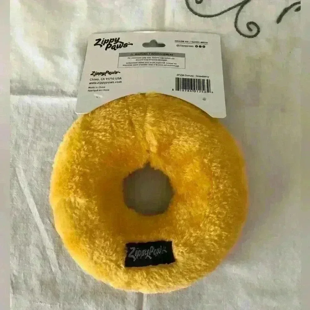 zippy paws doggy toy strawberry sprinkle doughnut